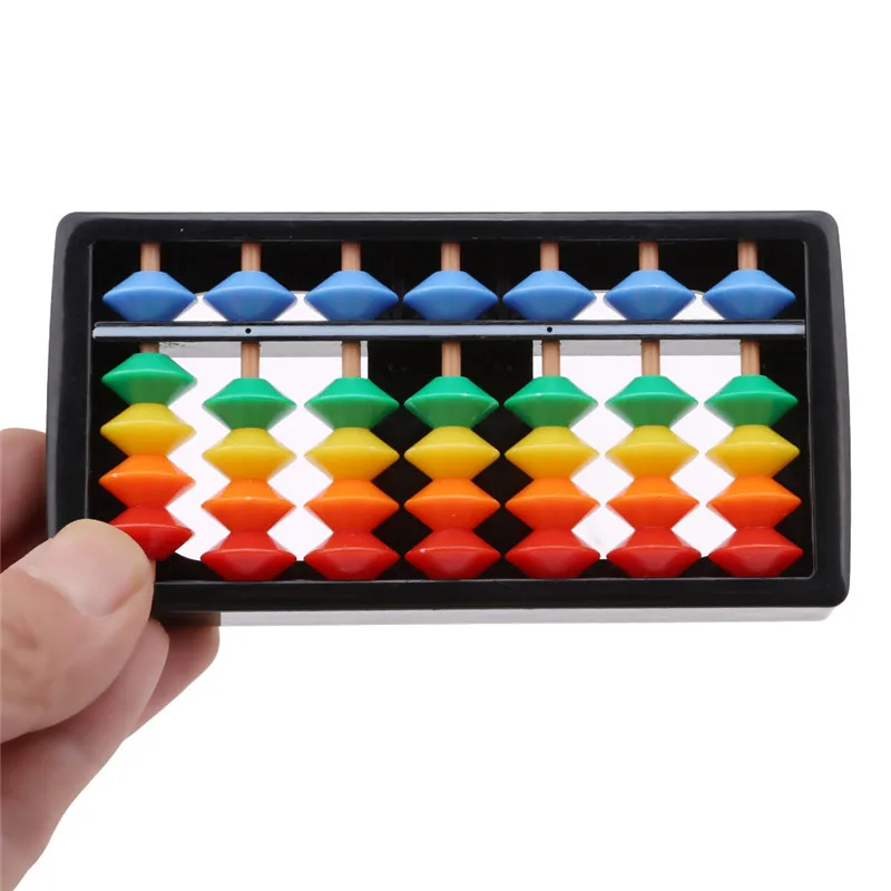 

Plastic Rainbow Abacus Arithmetic Soroban 7 Digits Kids Maths Calculating Tools Children Educational Toys Abacus Size 12x6cm