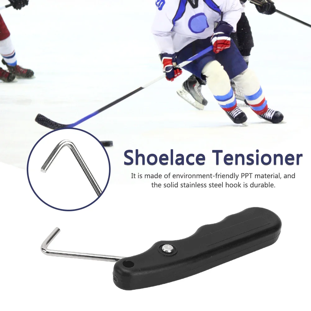 

Shoes Lace Tightener Folding Portable Tightener Skate Tie Ergonomic Skates Hold Handle with Extended Hook Ice Skating Tool Parts