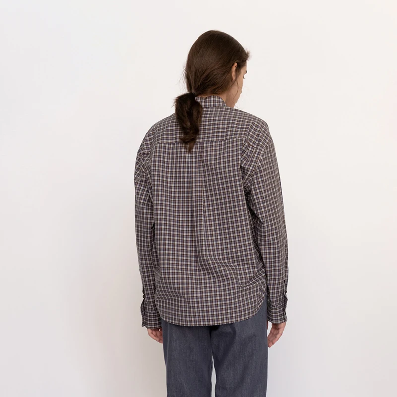 Lerobe Meina клетчатые рубашки женские 24ss ранняя осень новый корейский свободный