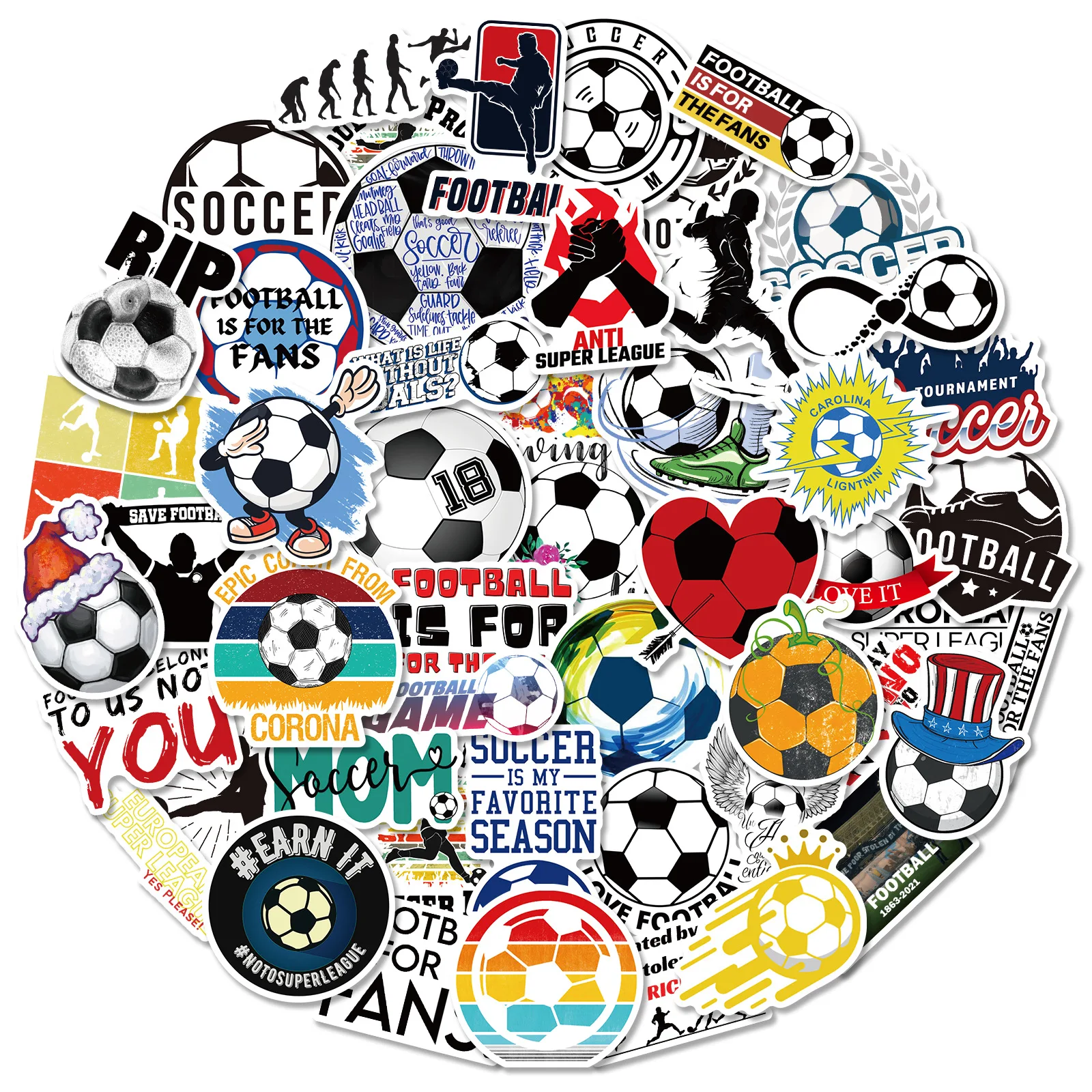 

10/30/50pcs Text Stickers Football Mania Stickers Sports Event Football Suitcase Helmet Electric Car Scene Car Stickers