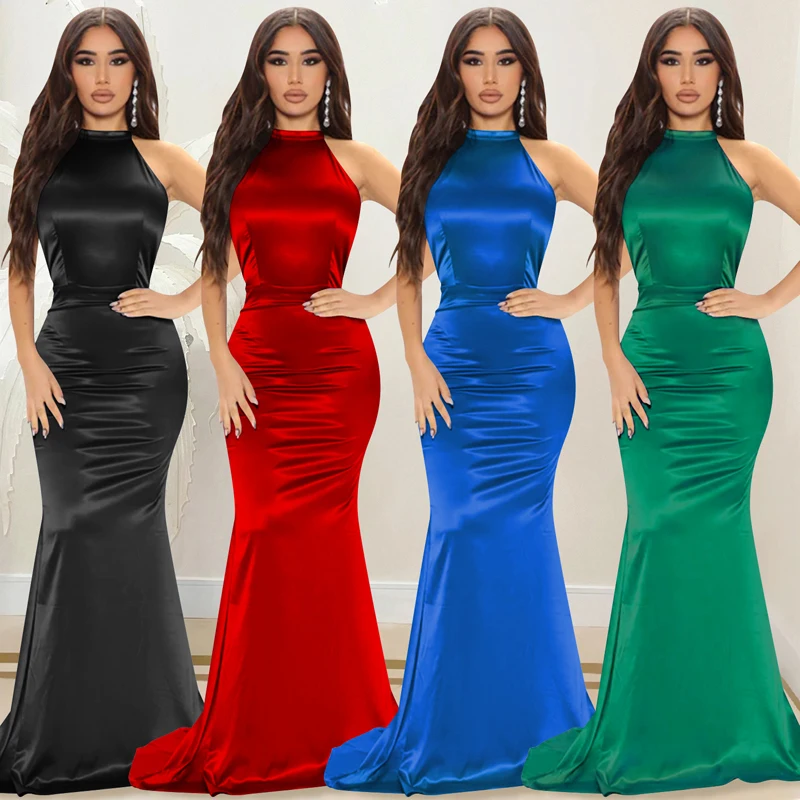

Beach Dress Women 2023 Cover Up For Outlet Female Clothing New Pure Color Posed Skirt Sleeveless Solid Spandex Saida De The