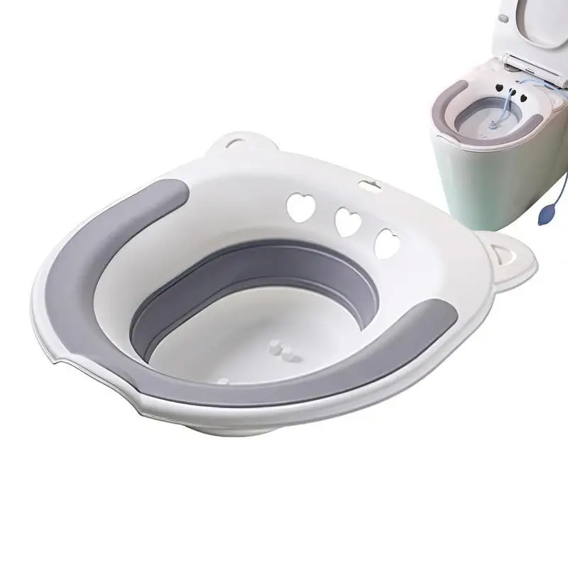 

Sitz Bath For Hemorrhoids Foldable Hemorrhoid Sitz Bath Toilet With Flusher Sit Bath Pan For Soothing Relief For Elder Pregnant