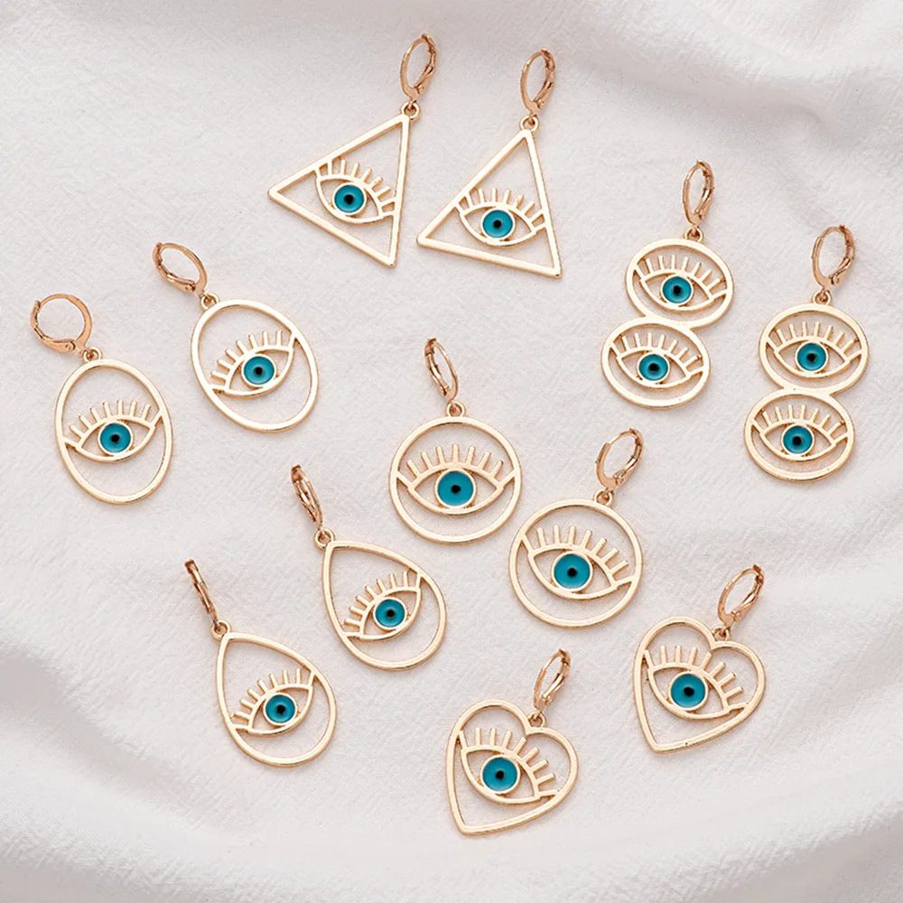 

New Devil's Eye Earrings female girl earrings temperament geometric earrings cute popular Fashion personality bohemia style