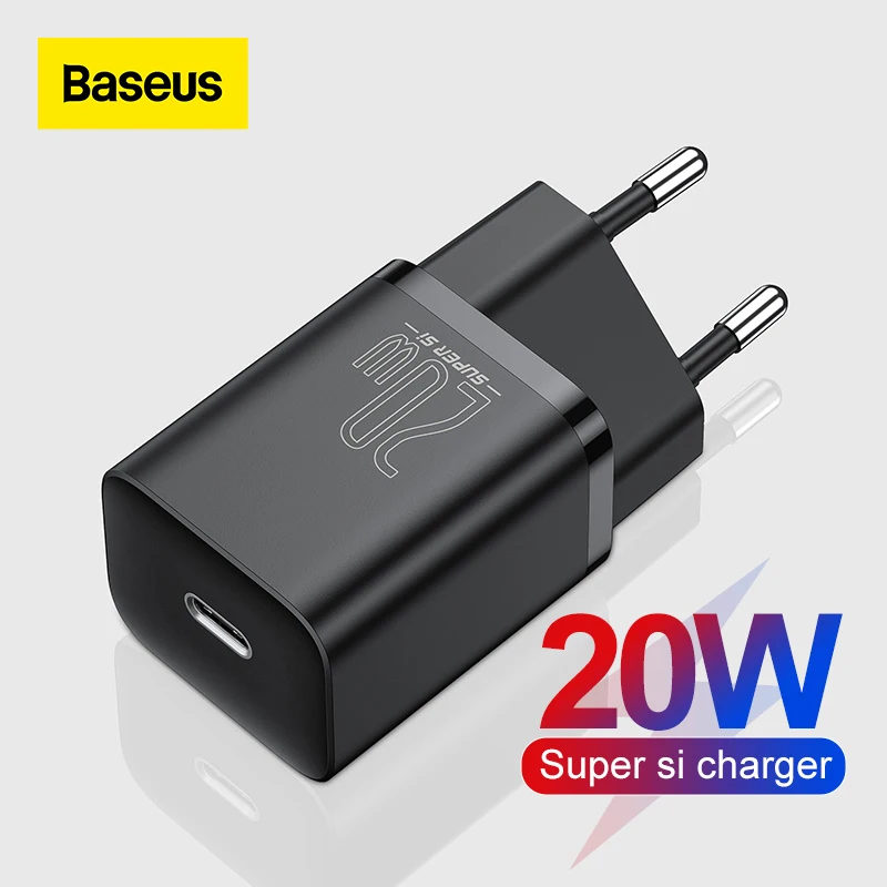 

Baseus 20W PD Super Si USB C Charger For iPhone 12 Pro Max Support QC3.0 Fast Charging Portable Phone Charger For iP 11 Pro Max