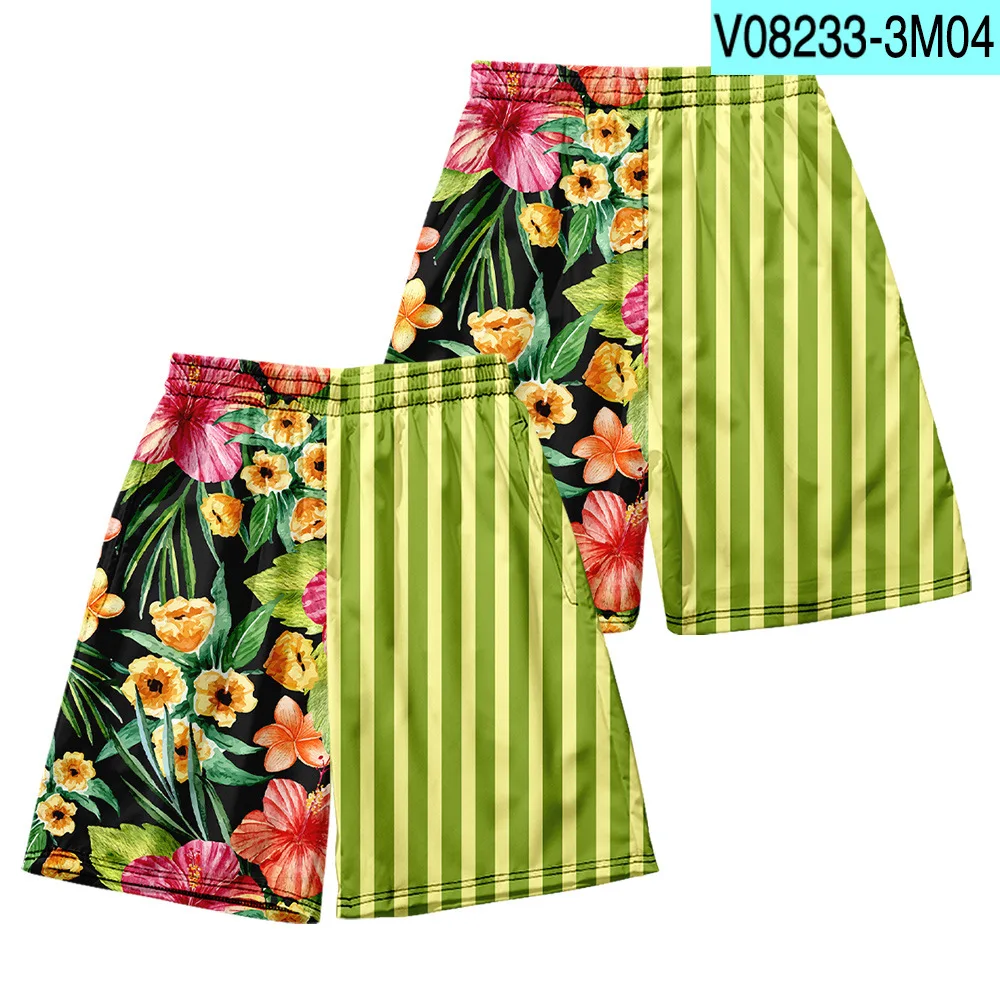 Patchwork Striped Courple Beach Pants Print Summer New Shorts S M L XL XXL 3XL 4XL 5XL 6XL Loungewear Pajamas Trousers
