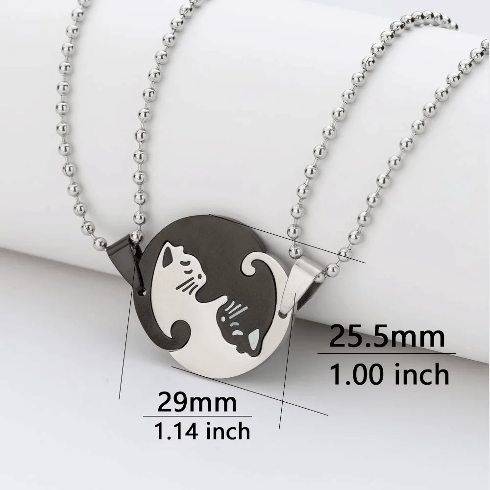 

Couple Charm Cat Pendant Necklace Women Men Girl Gift Stainless Steel Jewelry Set Blue Gold Color Black Cololr Wholesale Supply