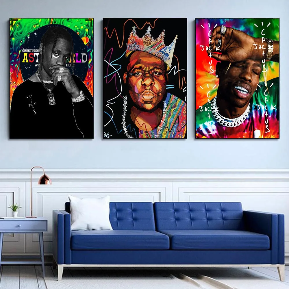 Плакат в стиле хип-хоп рэп-арт Тупак B.I.G Картина на холсте поп-музыка знаменитость