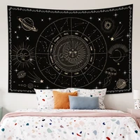 moon and sun black mandala tapestry carpet constellation divination bohemian hippie wall hanging blanket home decor tapestries