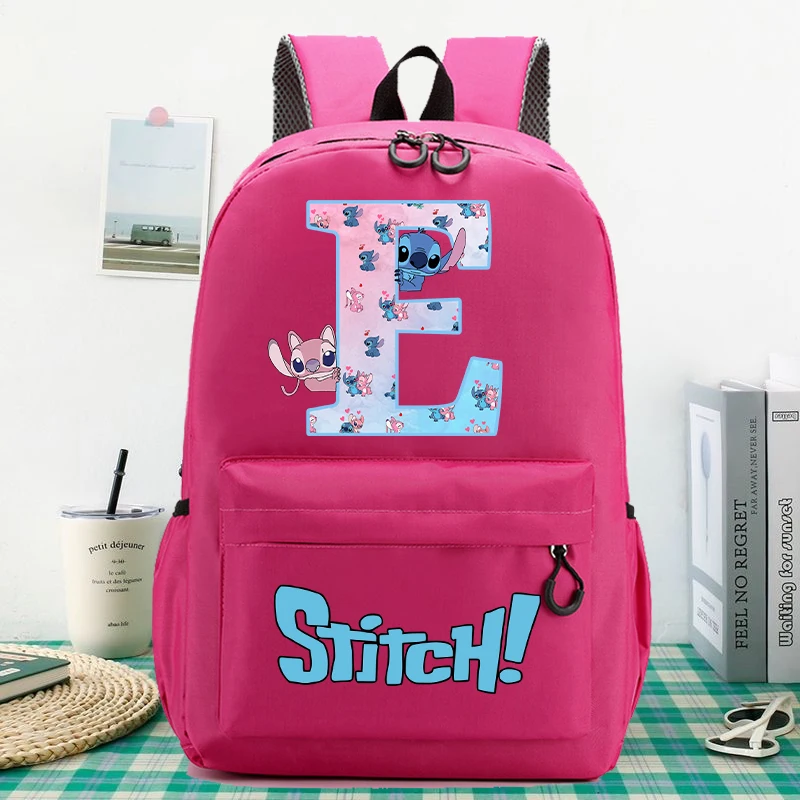 Стич ангел надпись дневные рюкзаки новые школьные ранцы с героями Диснея для