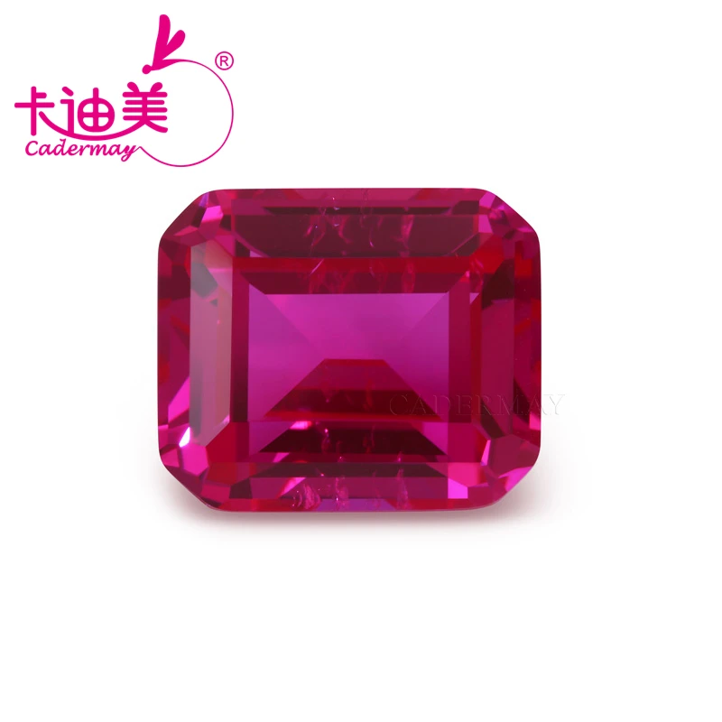 CADERMAY Изумрудная огранка выращенные в лаборатории розовые рубиновые камни с