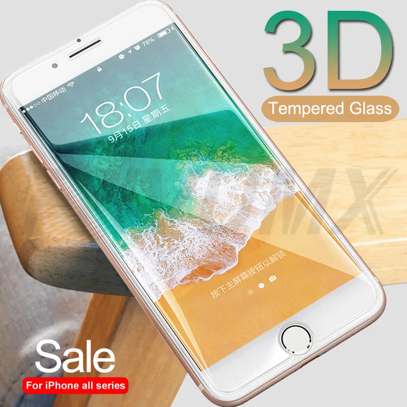 

3D Tempered Glass On For iPhone 7 8 6 6S Plus 5 5S SE Anti-Burst Screen Protector For iPhone 11 Pro XS Max XR X Protective Film