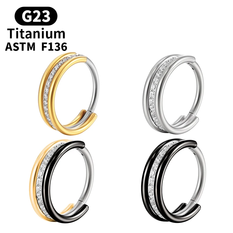 

Helix Septum Titanium Piercing Clicker Earrings Cartilage Nose Ring G23 Industrial Woman Body Jewelry Tragus Charming Labret