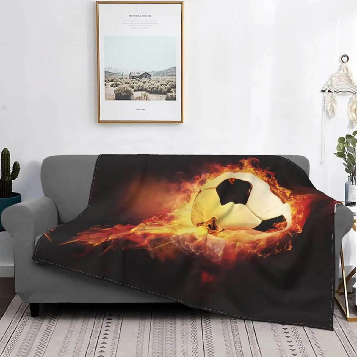 

Fire Balls Blanket Cover Soccer Football Sports Flannel Throw Blankets Bedroom Sofa Decoration Lightweight Bedspreads 09