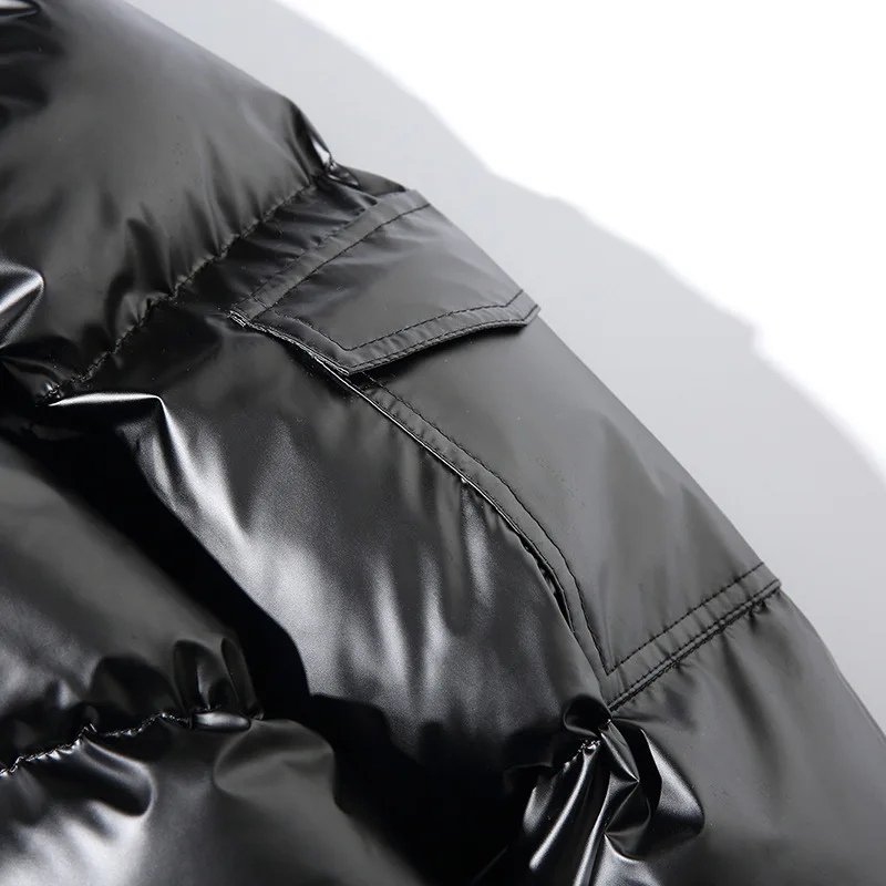 2022 Winter New Men's Down Jacket Glossy Shiny Hooded Padded Jacket Youth Fashion Trend Casual  Korean Jacket Winter parka
