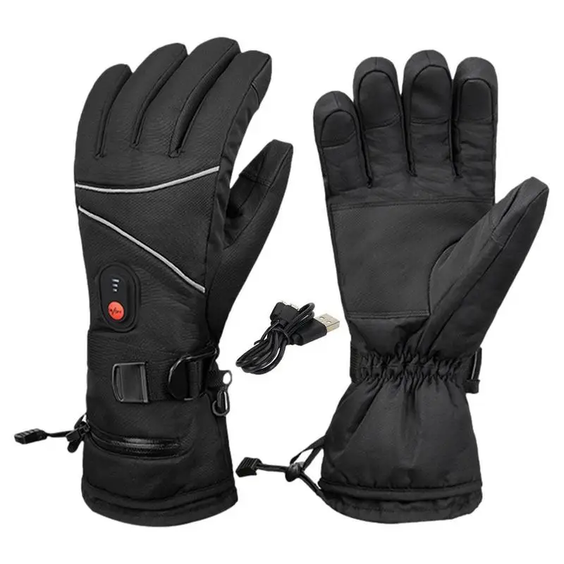 

Electric Battery Heated Gloves Warm Ski Gloves Soft Heated Gloves Liners Rechargeable Gloves For Running Climbing Riding Bike