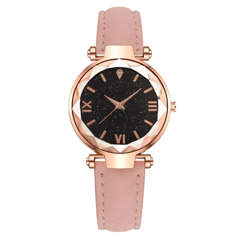 

Fashion Round Quartz Frosted Roma Dial Casual Wrist Watches Leather Strap Fashionable Clock Waterproof Wristwatch for Women