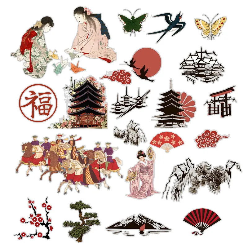 

23Pcs/Pack Vintage Japanese Style Sticker DIY Craft Scrapbooking Album Junk Journal Decorative Stickers