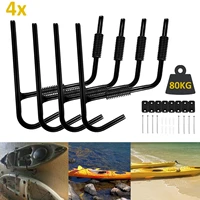 honhill 4pcs kayak storage hook rack wall mounted wall bracket paddle storage holder surfboard accessories for boat tool