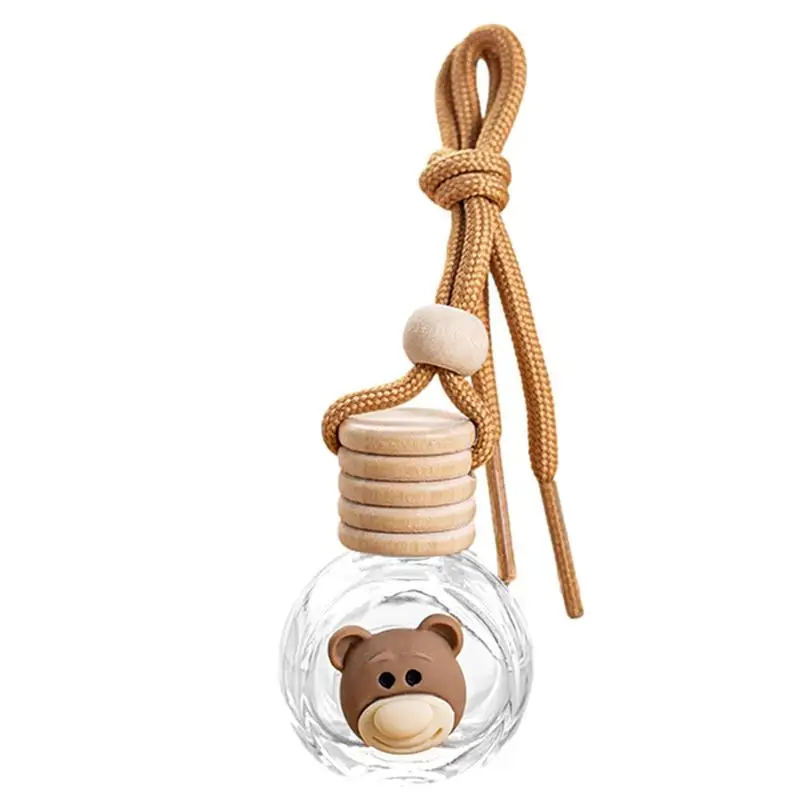 

Auto Essential Oil Bottle Auto Refillable Car Essential Oil Diffusers With Lanyards Glass Car Scent Pendant Perfume Bottles For