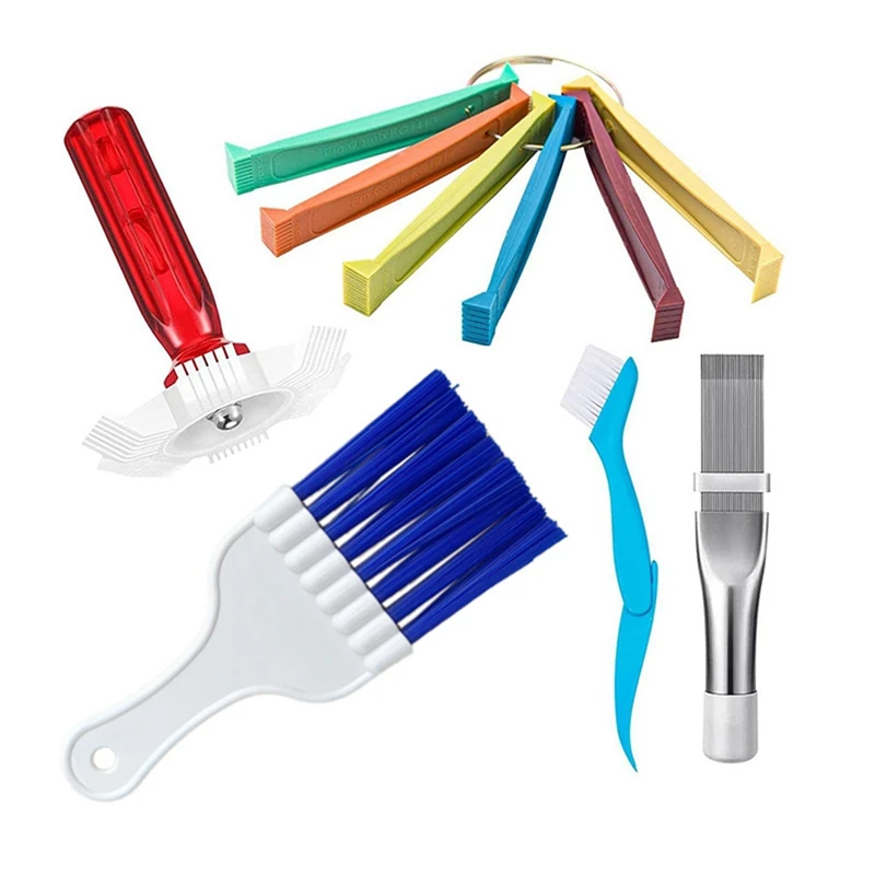 

5 Piece Air Conditioner Fin Cleaner Set As Shown Plastic+Metal FCR6 Fin Comb Condenser,Air Outlet Cleaner Evaporator Radiator