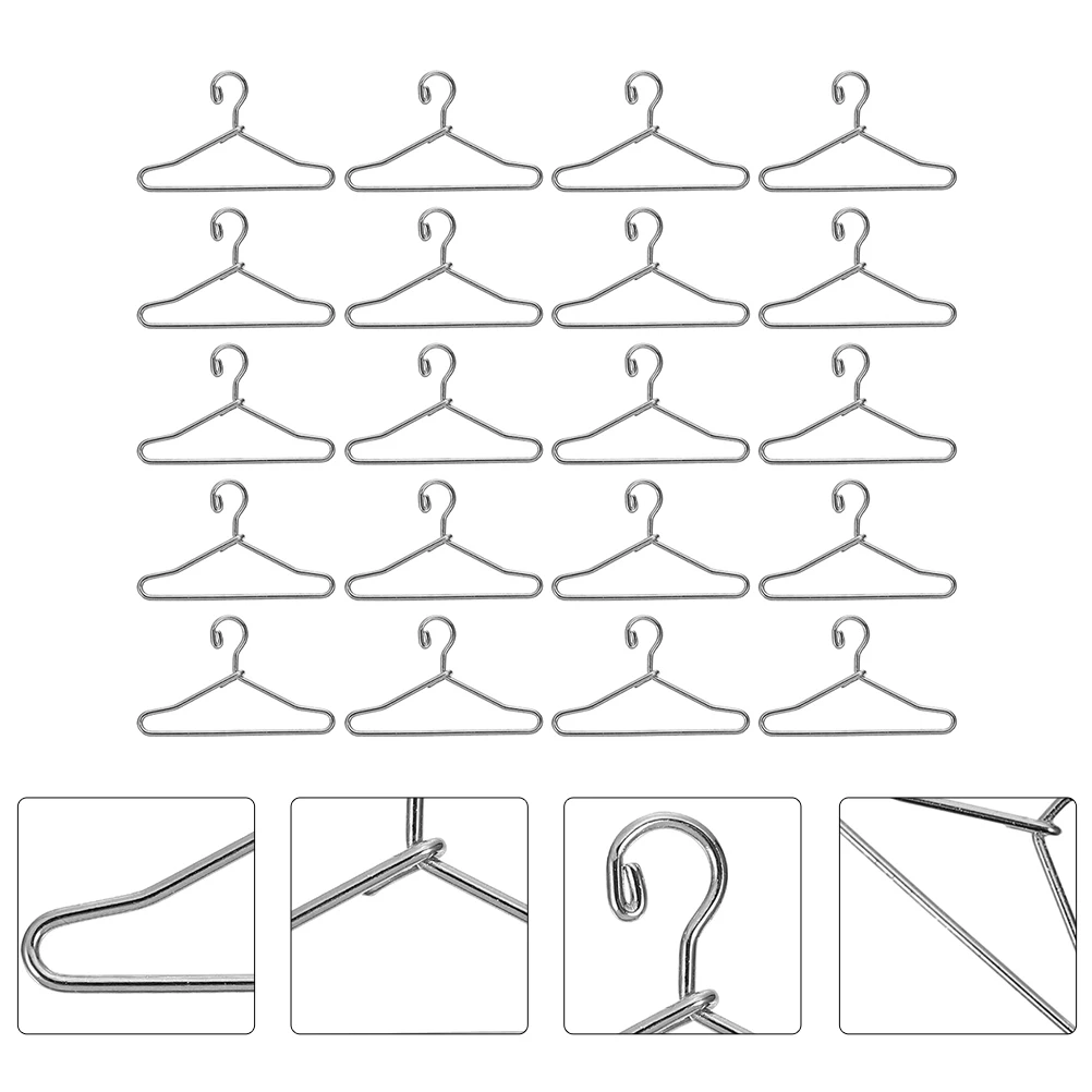 

25Pcs Baby Furniture Metal Clothes Hanger Support Doll House Small Clothes Hangers Metal Doll Clothes Support Doll Coat Rack