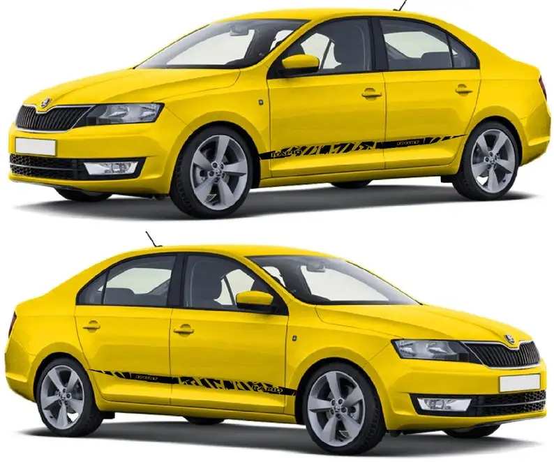 

Sport Sticker Decal Side Door Stripes Compatible with Skoda Rapid