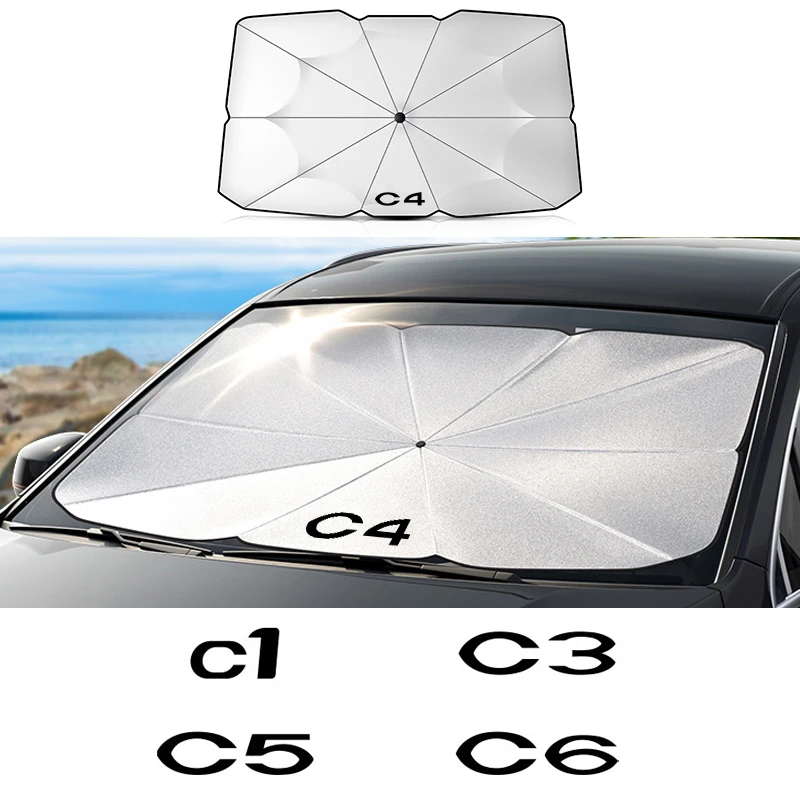 

Foldable Car Windshield Sunshade Umbrella For Citroen C1 C2 C3 C4 C4L C5 C6 C8 C-ELYSEE VTS Xsara C-Crosser Berlingo Jumpy Nemo