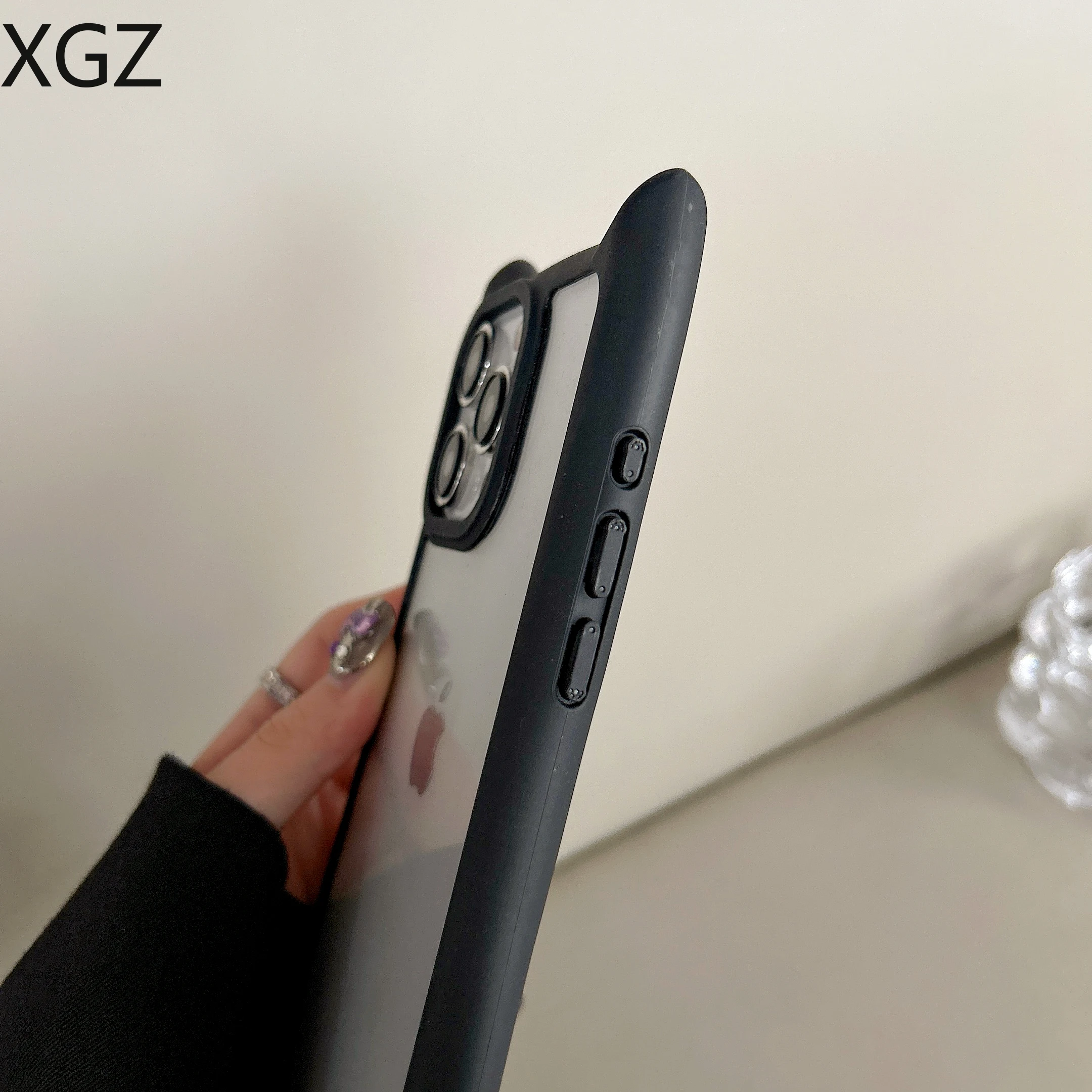 Чехол для телефона с милыми кошачьими ушками iPhone 16 15 14 1312 11 Pro Max Plus XR XS X SE3 мягкая