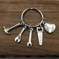 wrench hammer saw heart dad keychain gadget fathers day gift dad keyring