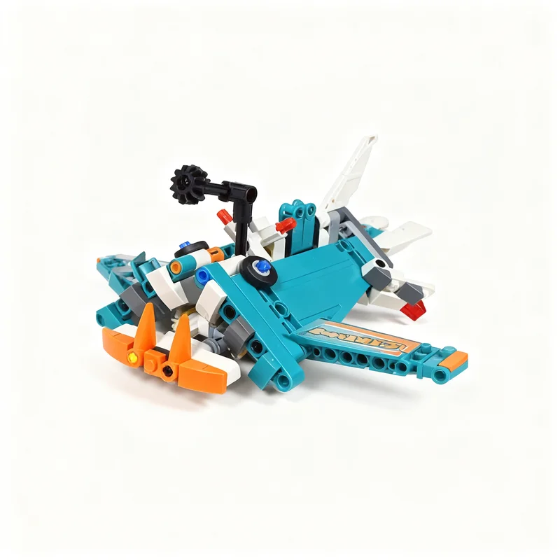 Фото 139 деталей MOC Anglerfish - Техническая модель гоночного самолета (альтернативная сборка) # 38 моделей игрушечных строительных блоков, конструктор, рождественский подарок, 3D DIY №1