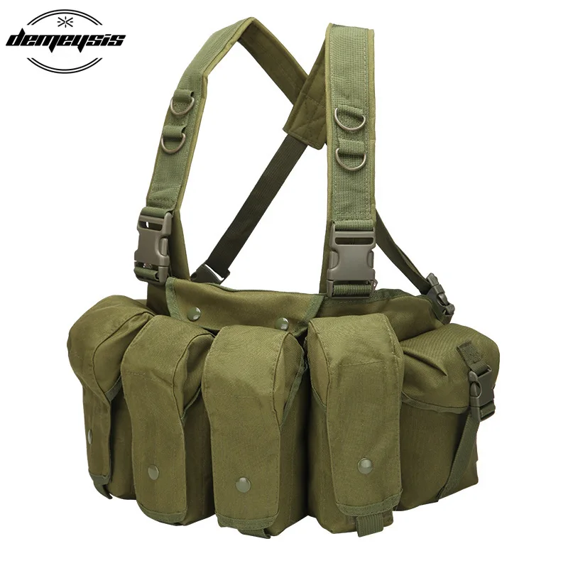 Outdoor Tactical Vest Chest Rig Pouch Magazine Holder Bag Modular Military Hunting with AK 47 Carrier |