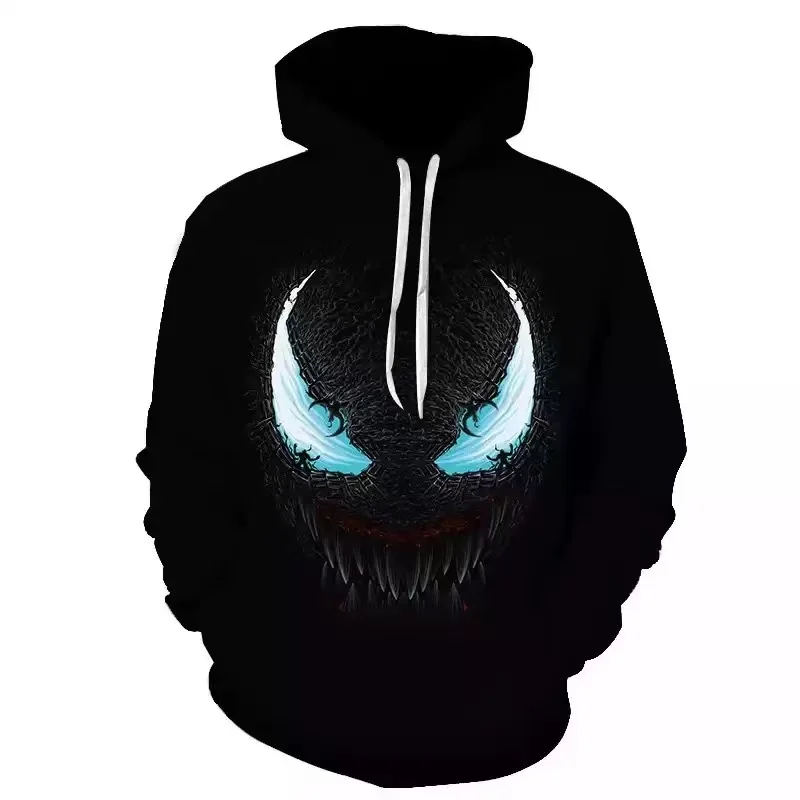 

Новинка весна/осень 2022, Лидер продаж, модная повседневная толстовка с капюшоном с 3D принтом из фильма Веном, уличный пуловер, повседневная к...