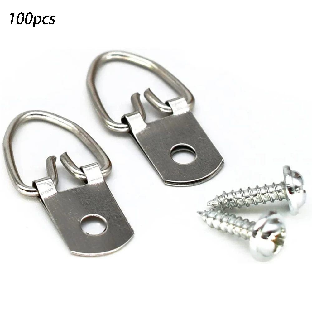 50/100 шт. треугольные кольца вешалки для фотографий с винтами D-образное кольцо