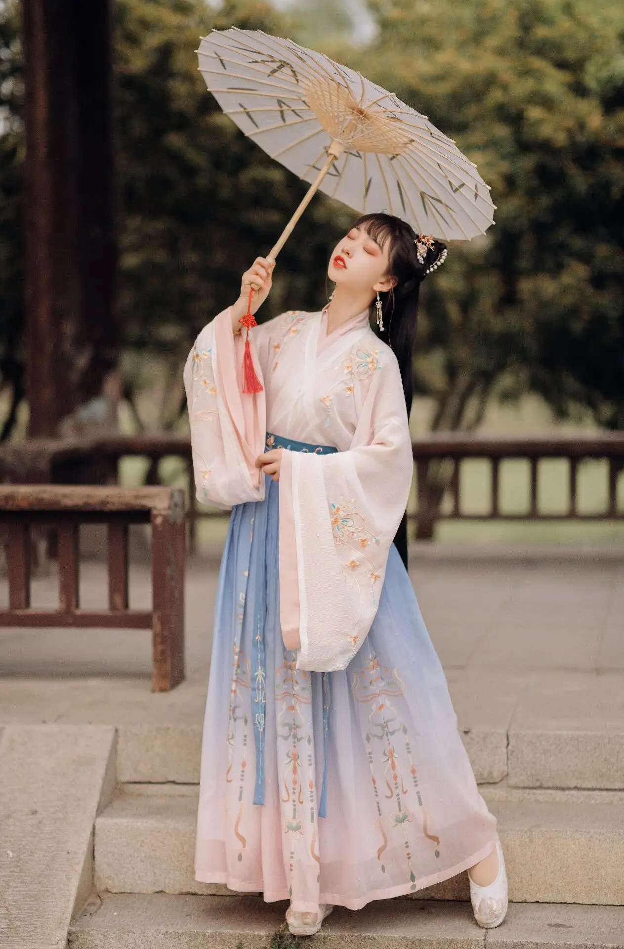 Women Hanfu Dress Traditional Chinese Cloth Outfit Ancient Folk Dance Stage Costumes Oriental Fairy Princess Cosplay images - 6