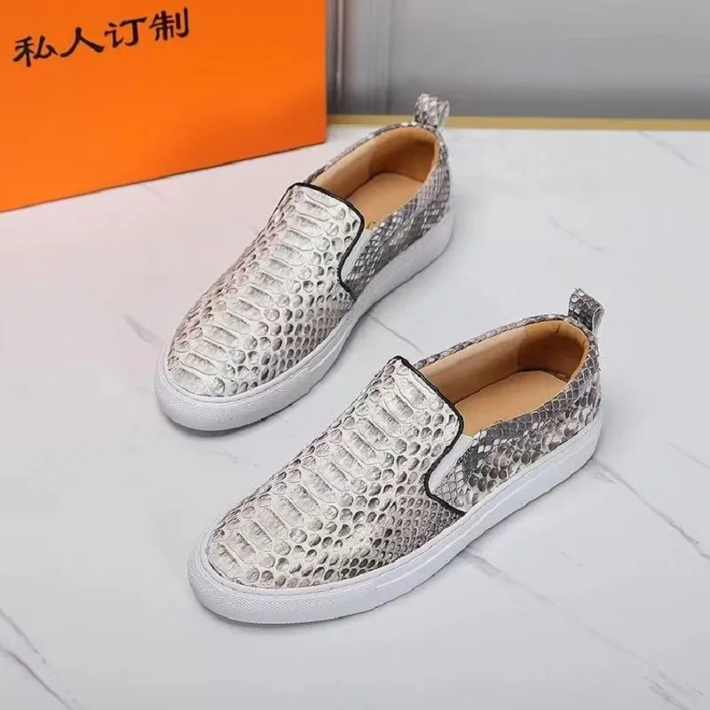 Новое поступление 2023 модная мужская повседневная обувь из змеиной кожи