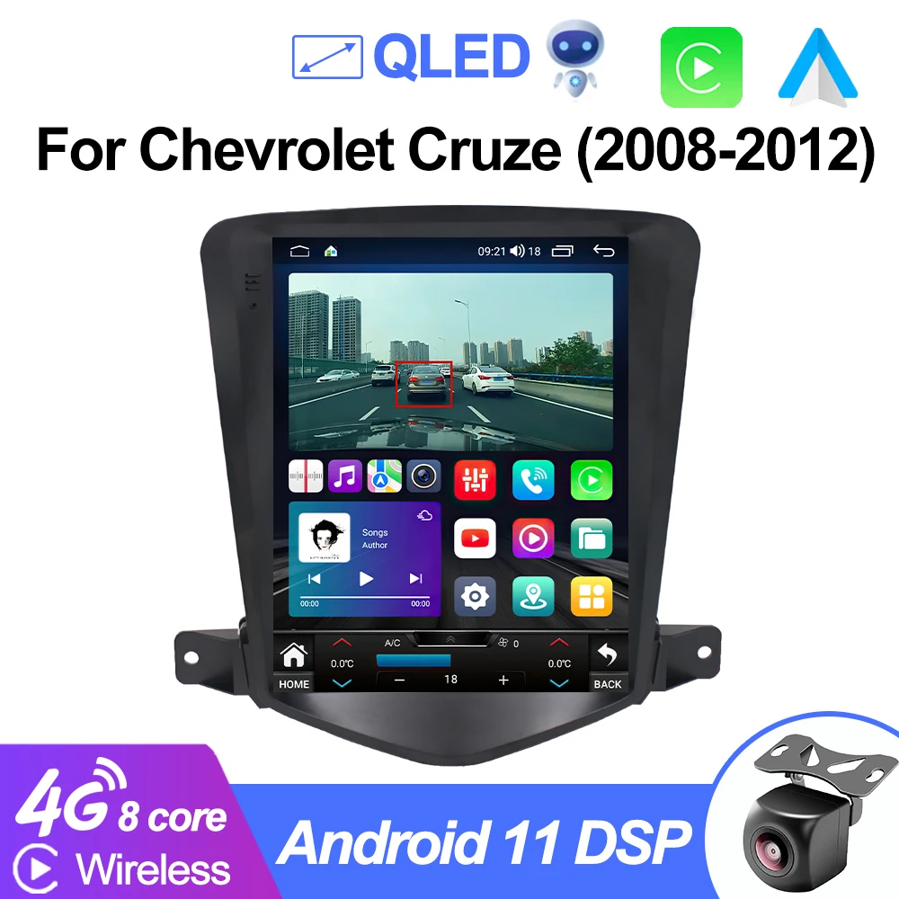 

Мультимедийная магнитола для Chevrolet Cruze J300 2008-2012, 8 ядер, 4G, Android 12, Carplay, 2 din, стерео, GPS