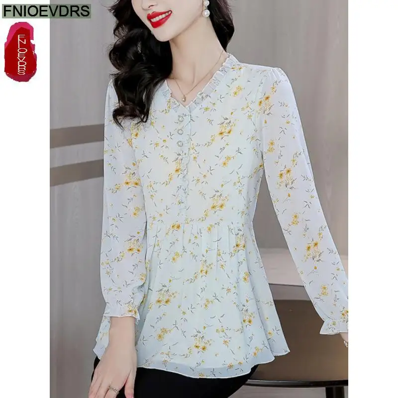 Женская винтажная туника на пуговицах фиолетовая блузка с длинным рукавом и