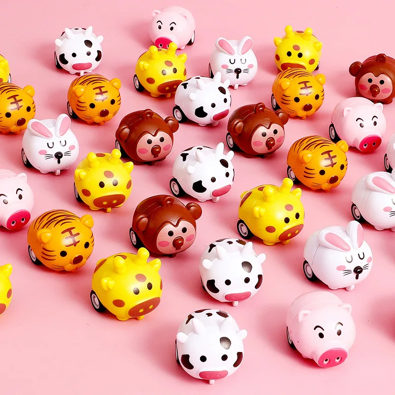 

10Pcs Cute Animal Pull Back Car Treat Kids Birthday Party Favors Baby Shower Guest Gifts Finger Game Toy Pinata Fill Giveaway