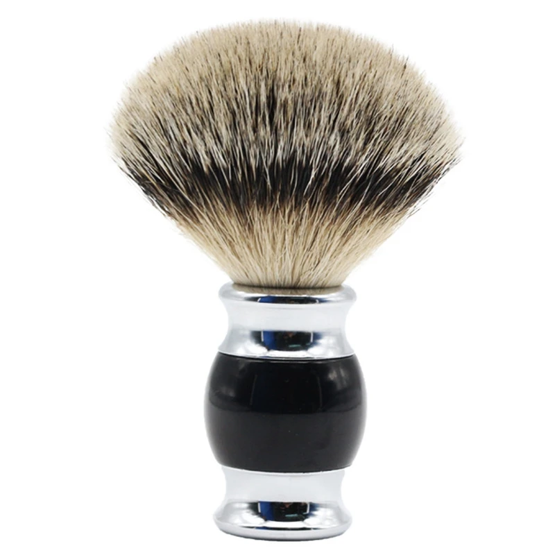 

Men Shaving Badger Hair Brush Hand-Made Resin Handle Metal Edge Wide Knot Mustache Shave Tool