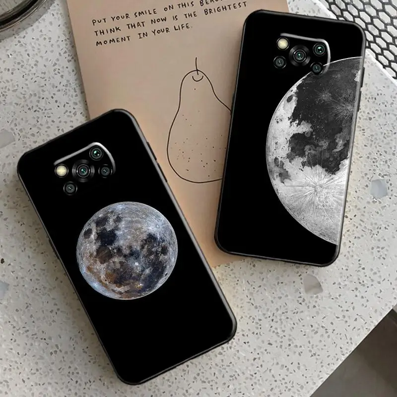 

Creative Moon Phone Case For POCO M3 M3 F3 GT X3 Pro NFC Kxgd Cool Fundas Protective Holder Selena Coque Accessories PVC