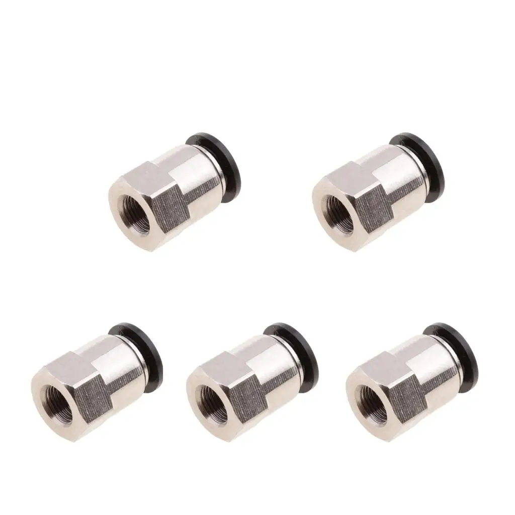 

5 Pieces 10mm Air Water Hose Tube Straight Push-In Pneumatic Fittings 25mm*10mm