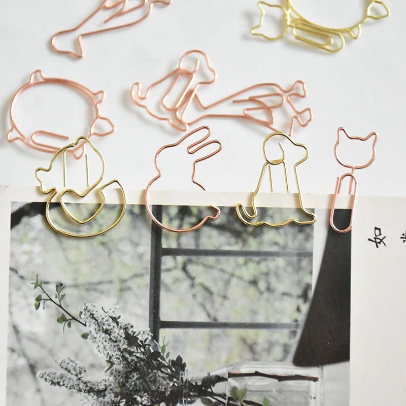 Металлические зажимы для бумаги в форме кролика 10 шт