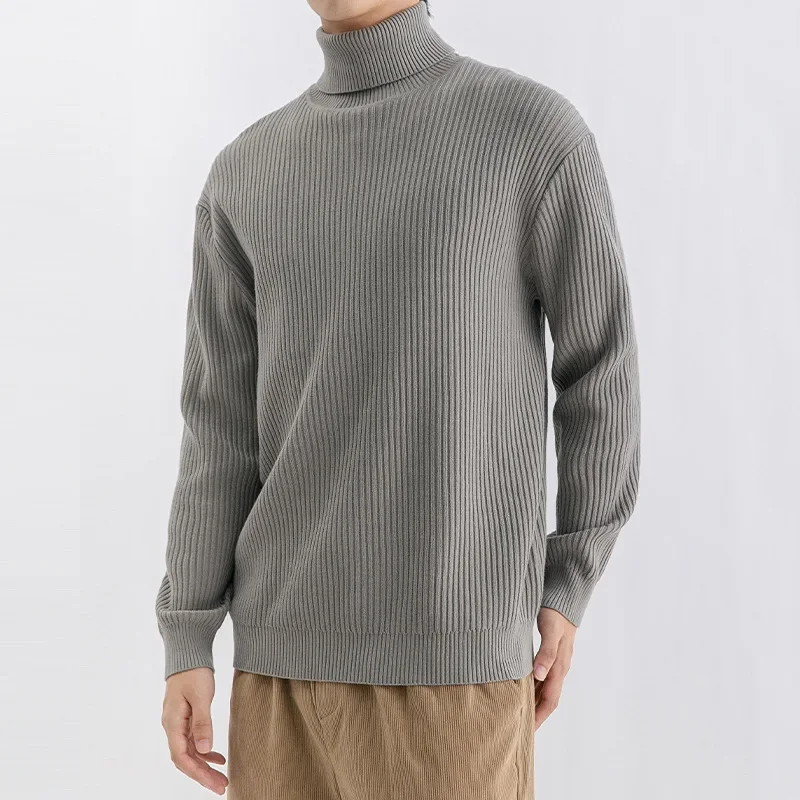 Модный мужской зимний вязаный топ повседневный пуловер с длинными рукавами и