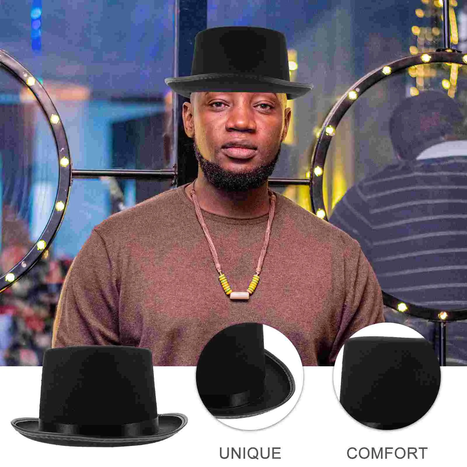 Вечерняя шляпа Кепка Федора Викторианские крутые шляпы Черные для заключения