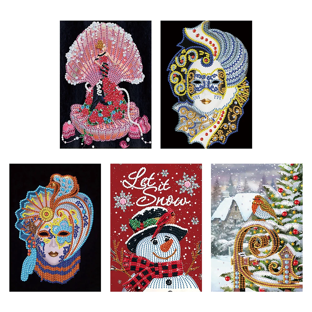 

Diamond Painting Book Special Shaped Partial Drill Rhinestone Diamond Painting Cover Notebook 5D Art for Students Holiday Gifts