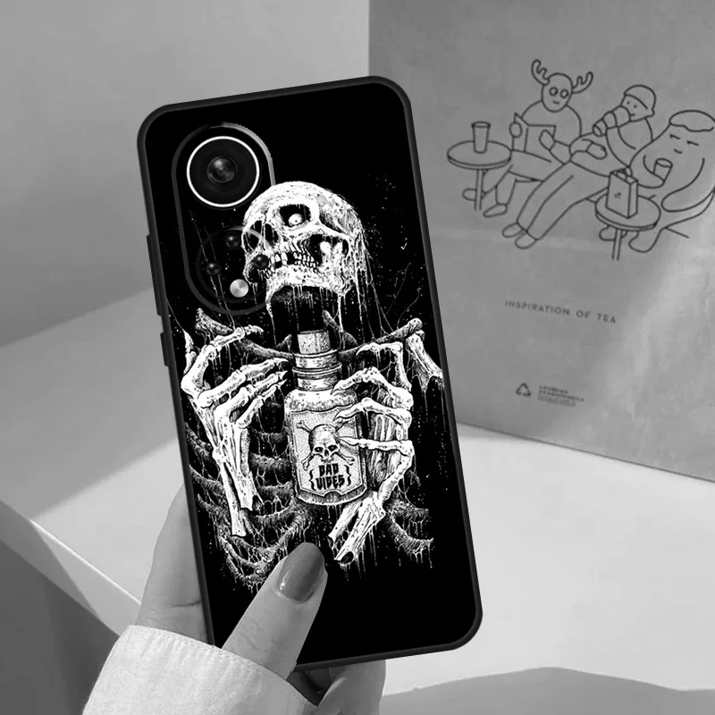 Фото Готический Модный чехол с черепом для Honor 50 Lite 10i 8X 9X, чехол для Huawei P30 P20 P40 P50 Pro Nova 5T P Smart 2021, чехол №4