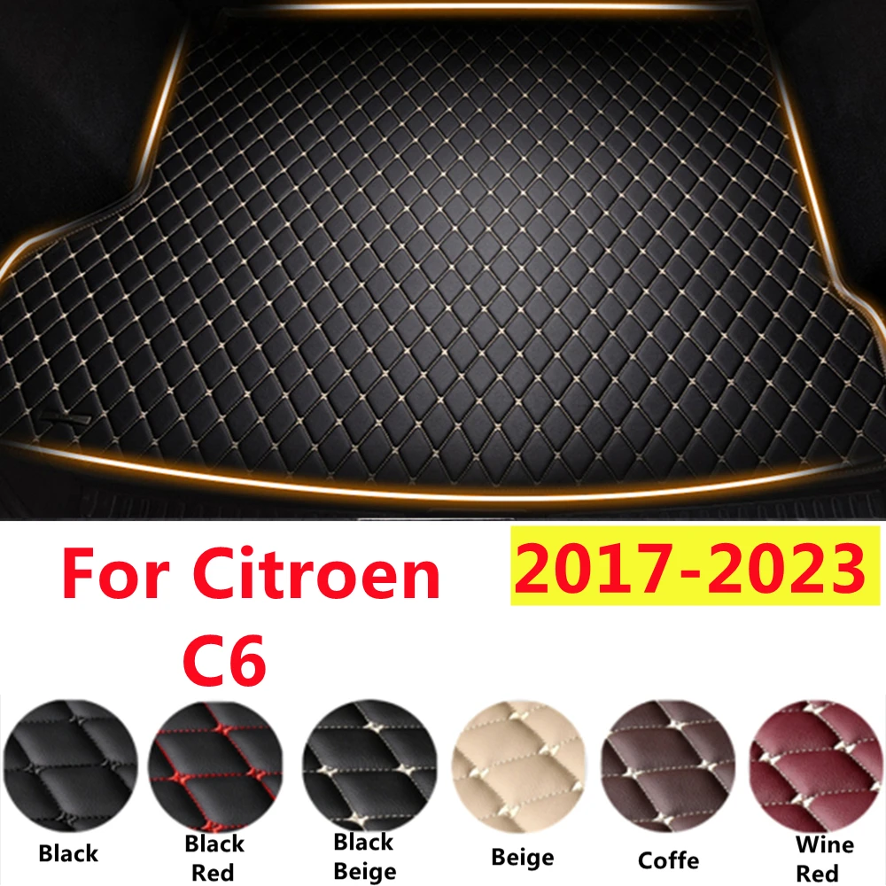 

SJ XPE Leather Flat All Weather Custom Fit For Citroen C6 2017-2023 Car Trunk Mat AUTO Accessories Rear Cargo Liner Cover Carpet