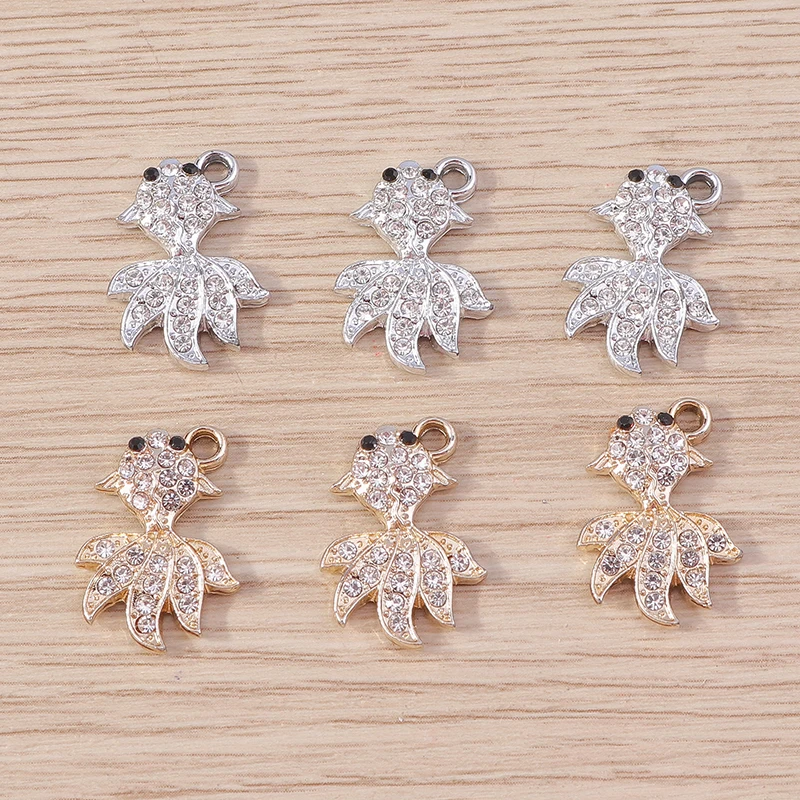10 шт. 14x20 мм милые хрустальные подвески в виде рыбок для изготовления ювелирных