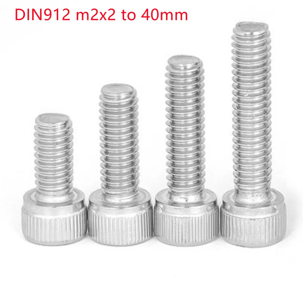 

Винты DIN912 M2 * 3/4/5/6/8/10/12/16/20/25/30 мм с шестигранной головкой, винты из нержавеющей стали с шестигранной головкой 3 мм