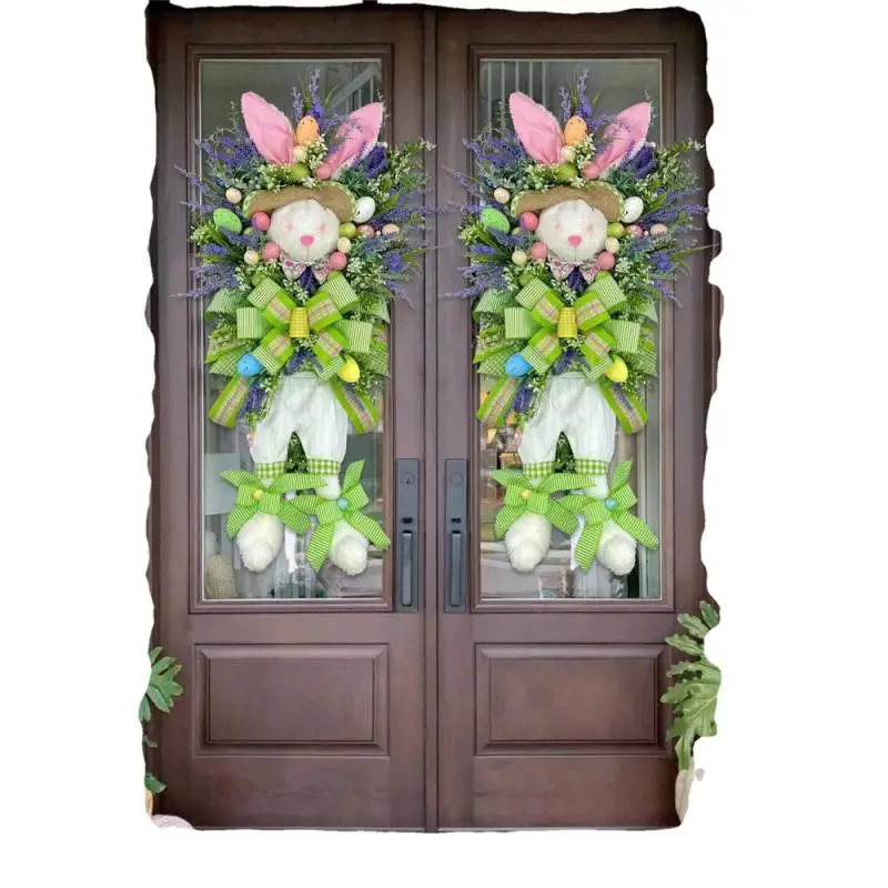 

Пластиковый венок с мультяшным Кроликом, декоративные фотообои, украшения для сада, Креативные украшения для дома, 1 шт.